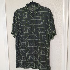 Adidas Green Geometric Golf Shirt